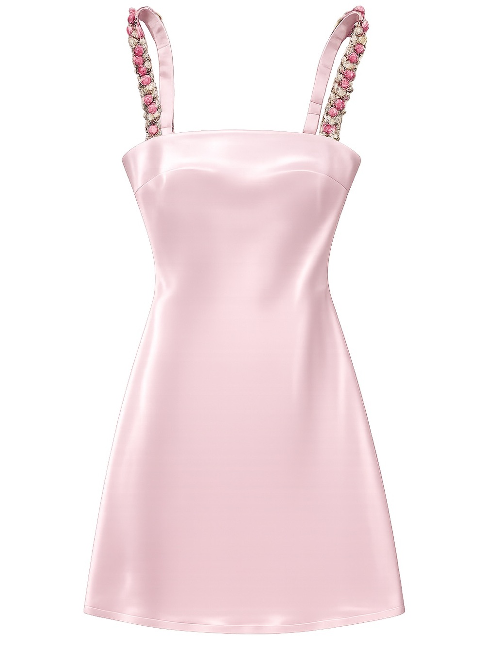 Princess Polly Pale Pink Satin Mini Dress with Floral-Strap Detail